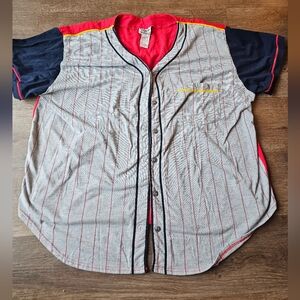 Vintage plus sized baseball buttons down shirt